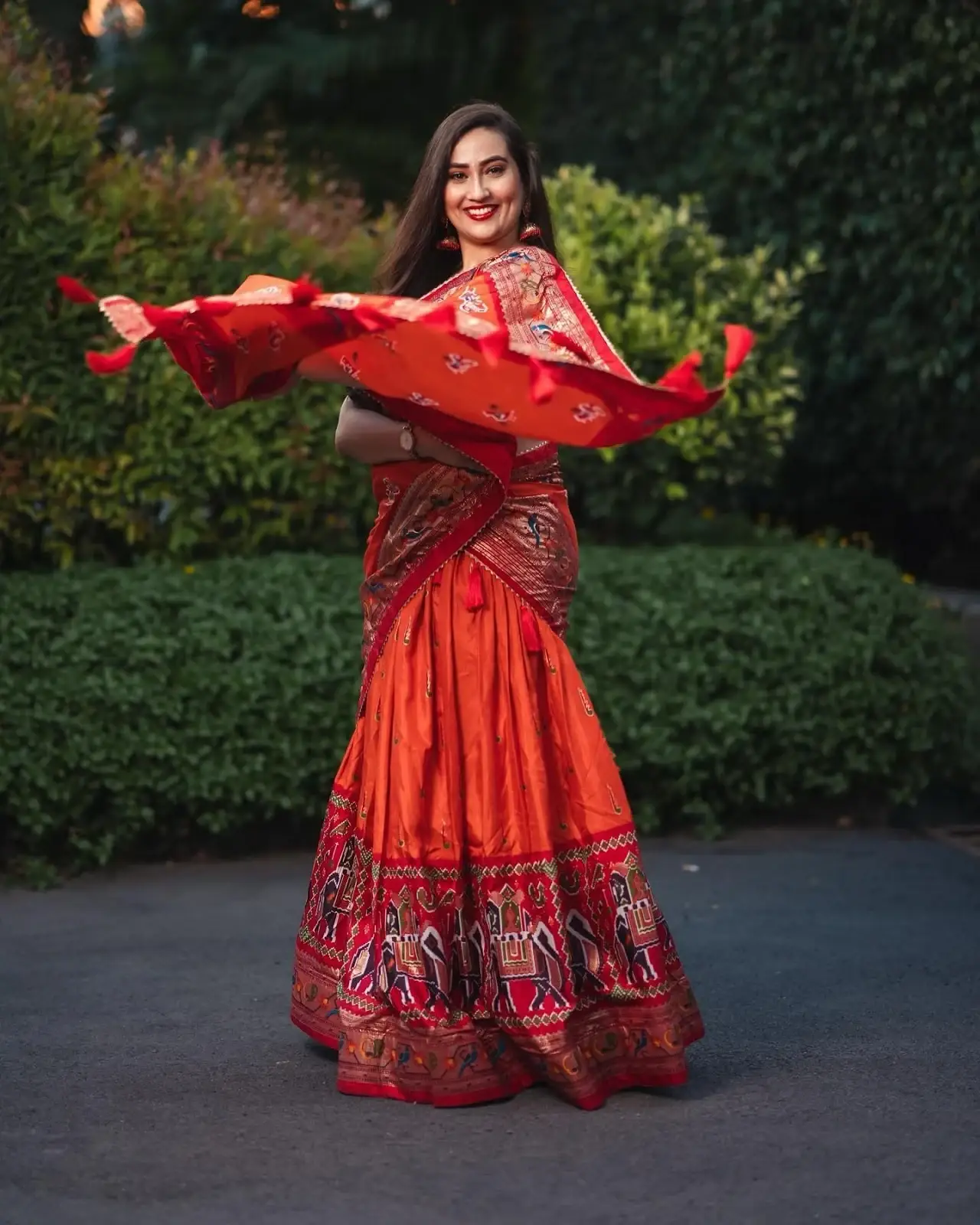 MANJUSHA RAMPALLI IN TRADITIONAL MAROON HALF SAREE 6